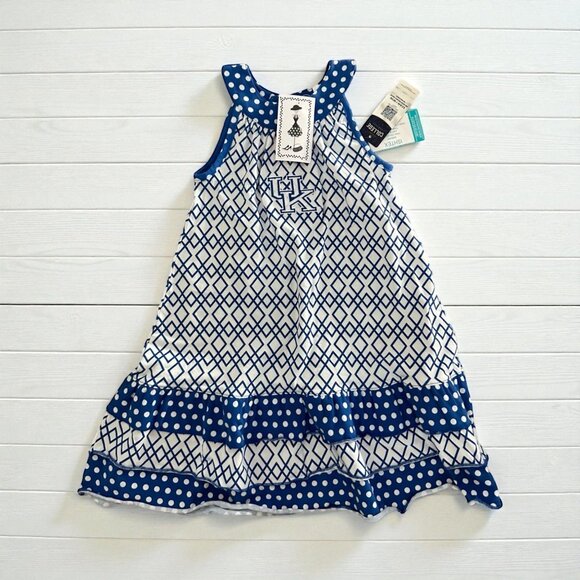 UNIVERSITY OF KENTUCKY A Line Logo Blue White Dress Size 4T NEW - Picture 1 of 7